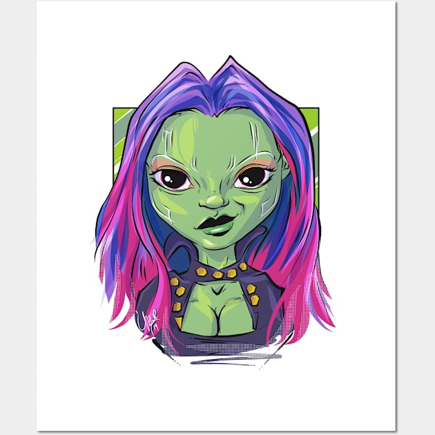 Pop Culture Caricature #4 - Gamora Wall Art by yazgar